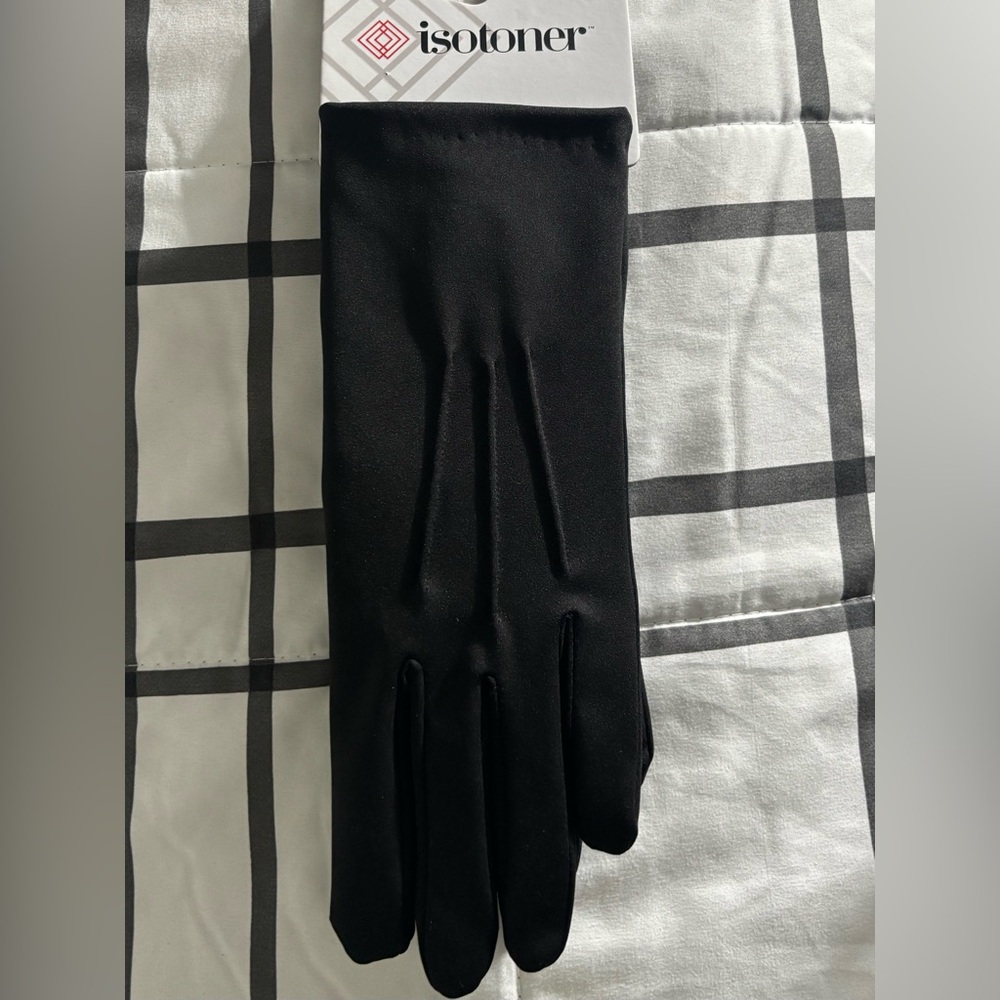 ISOTONER WMNS | BLK Spandex Cold Weather Stretch Gloves |  Fleece Lining | L/XL